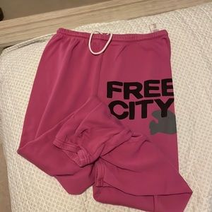 Super cute pink Free City sweat pants!